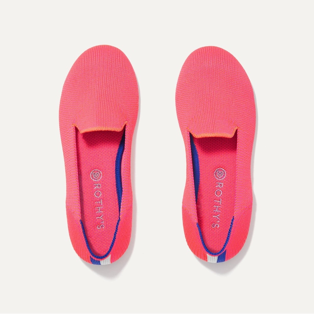 Rothy’s The Kids Loafer in Flamingo / Neon Pink Knit - Kids Size 10 - Runs Small